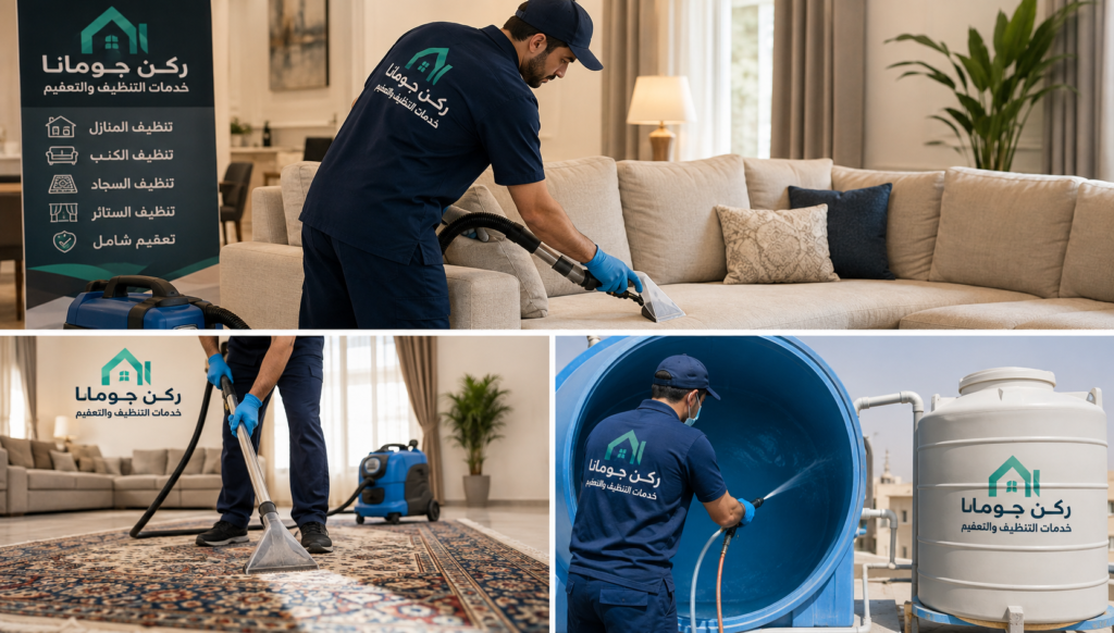 شركة ركن چومانا لخدمات التنظيف والتعقيم في السعودية تقدم خدمات تنظيف السجاد والكنب والمنازل والمكيفات وخزانات المياه ومكافحة الحشرات ونقل العفش